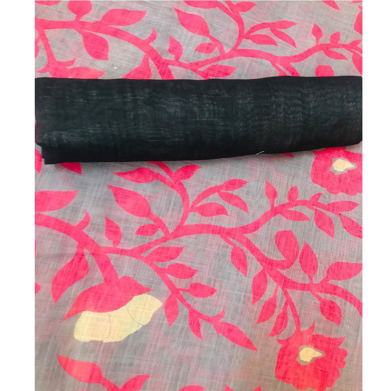 Eye-catching Light Grey Colored Festive Wear Pure Linen Saree - Ibis Fab