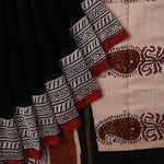 Fairy-tale Black Colored Party Wear Pure Linen Printed Saree - Ibis Fab