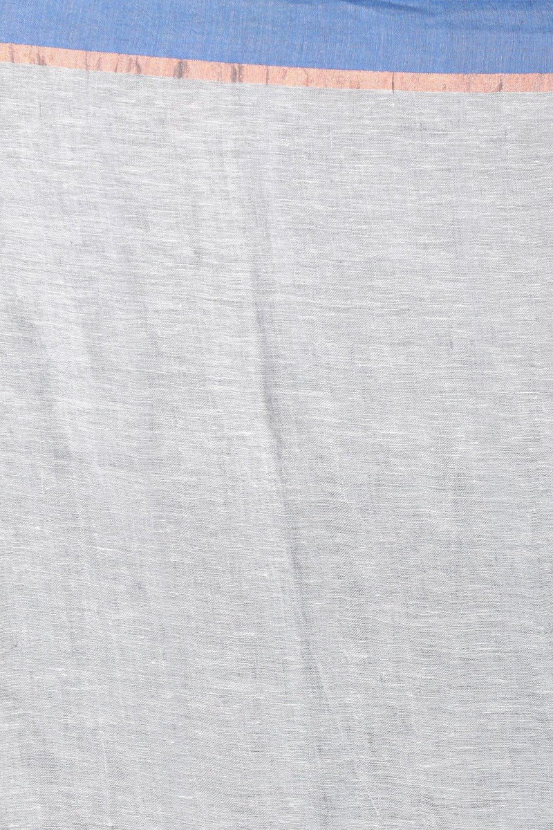 Fantastic Grey Colored Festive Printed Pure Linen Saree - Ibis Fab