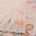 Flamboyant Rose Gold Colored  Festive Wear Printed  Pure Linen Saree