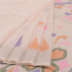 Flamboyant Rose Gold Colored Festive Wear Printed Pure Linen Saree - Ibis Fab