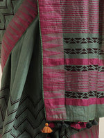 Flattering Mint Colored Festive Wear Printed Pure Linen Saree - Ibis Fab