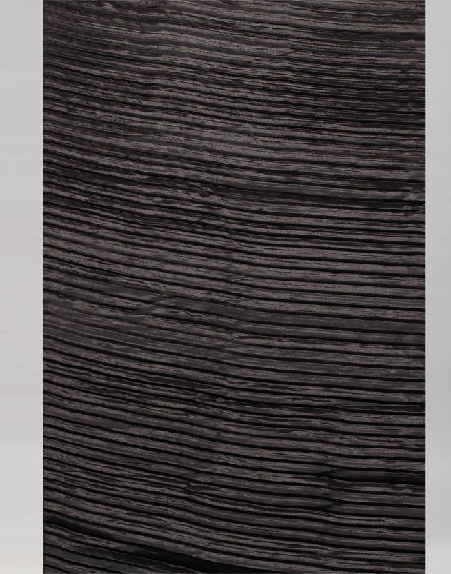 Black Plain Half Pleated Japan Silk Satin Saree