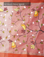 Gleaming Beige Colored Festive Wear Linen Designer Saree - Ibis Fab