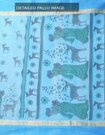Groovy Sky Blue Colored Festive Wear Linen Designer Saree - Ibis Fab