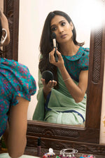 Hypnotic Mint And Blue Colored Casual Wear Printed Pure Linen Saree - Ibis Fab