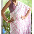 Hypnotic White With Wine Colored Festive Wear Pure Linen Designer Saree