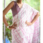 Hypnotic White With Wine Colored Festive Wear Pure Linen Designer Saree - Ibis Fab