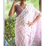 Hypnotic White With Wine Colored Festive Wear Pure Linen Designer Saree - Ibis Fab