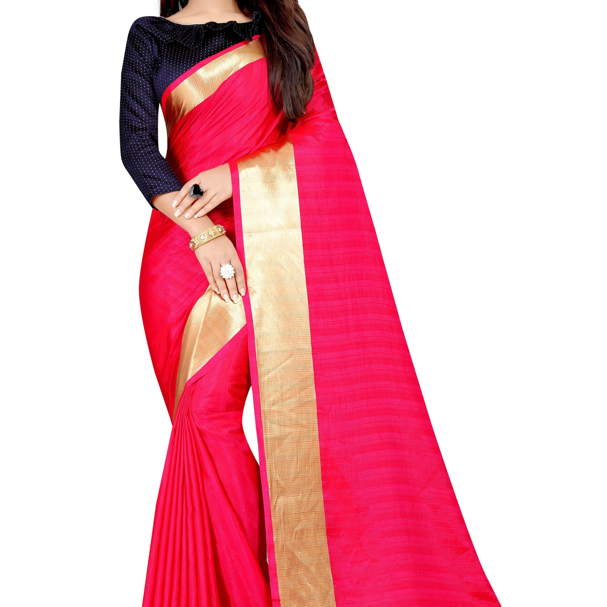 Imposing Pink Colored Festive Wear Silk Saree With Beautiful Border - Ibis Fab