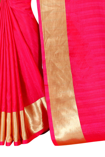 Imposing Pink Colored Festive Wear Silk Saree With Beautiful Border