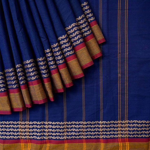 Impressive Night Blue Colored Festive Printed Pure Linen Saree - Ibis Fab