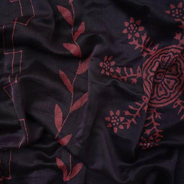 Impressive Violet Colored Party Wear Pure Linen Printed Saree