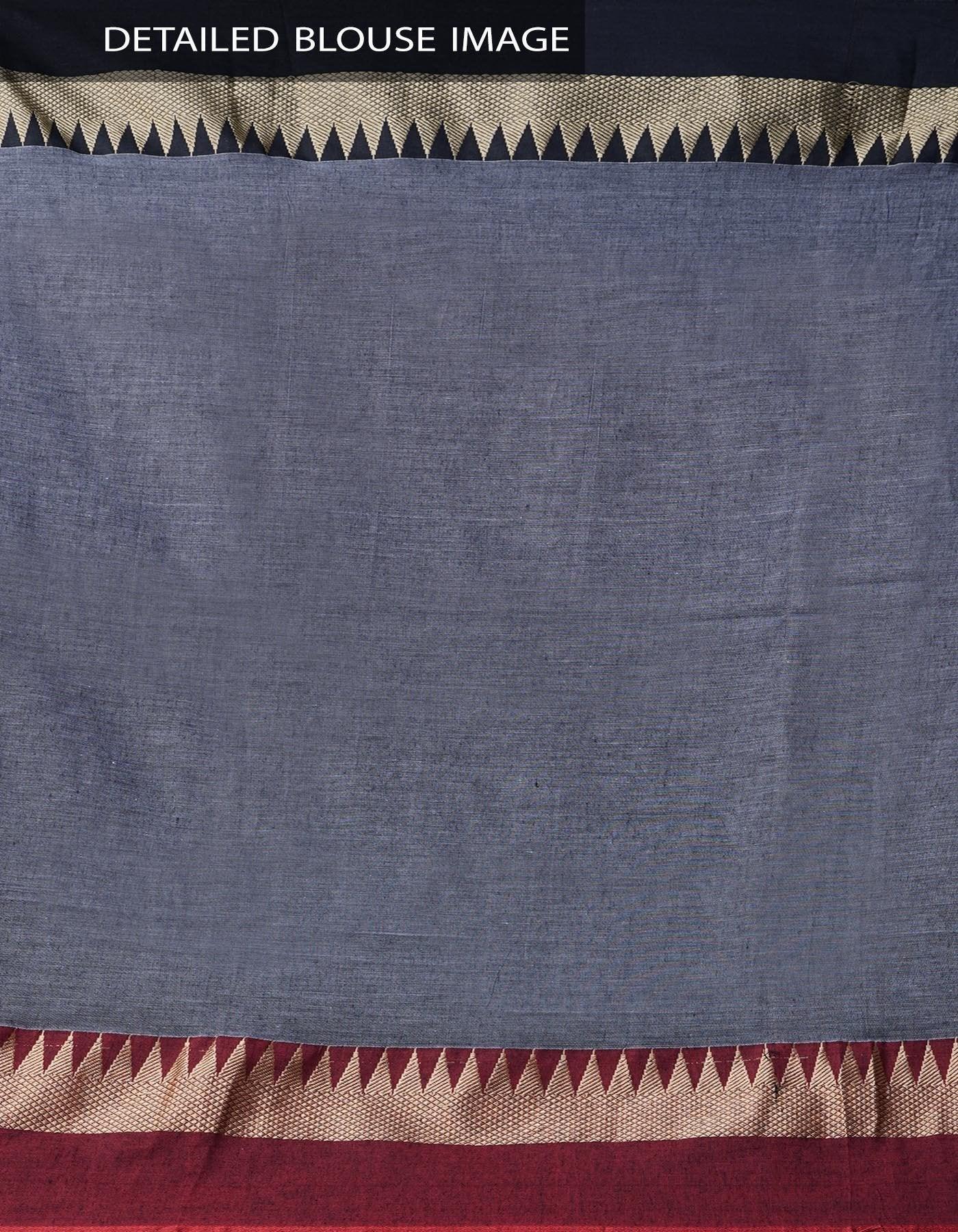 Innovative Grey Pallu And White Colored Festive Wear Linen Designer Saree - Ibis Fab