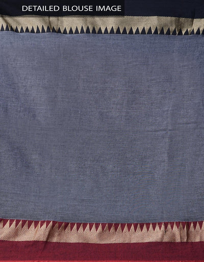 Innovative Grey Pallu And White Colored Festive Wear Linen Designer Saree - Ibis Fab