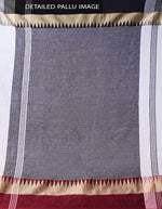 Innovative Grey Pallu And White Colored Festive Wear Linen Designer Saree - Ibis Fab