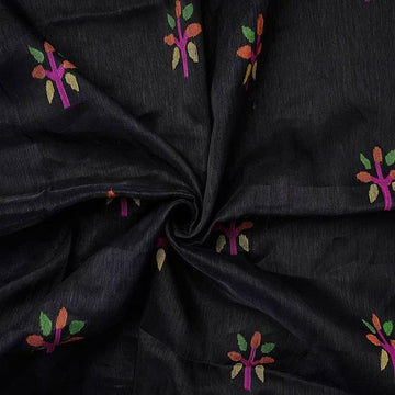 Intricate Black Colored  Festive Printed  Pure Linen Saree