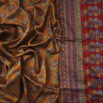 Lovely Mustard And Pink Colored Pure Linen Printed Saree - Ibis Fab