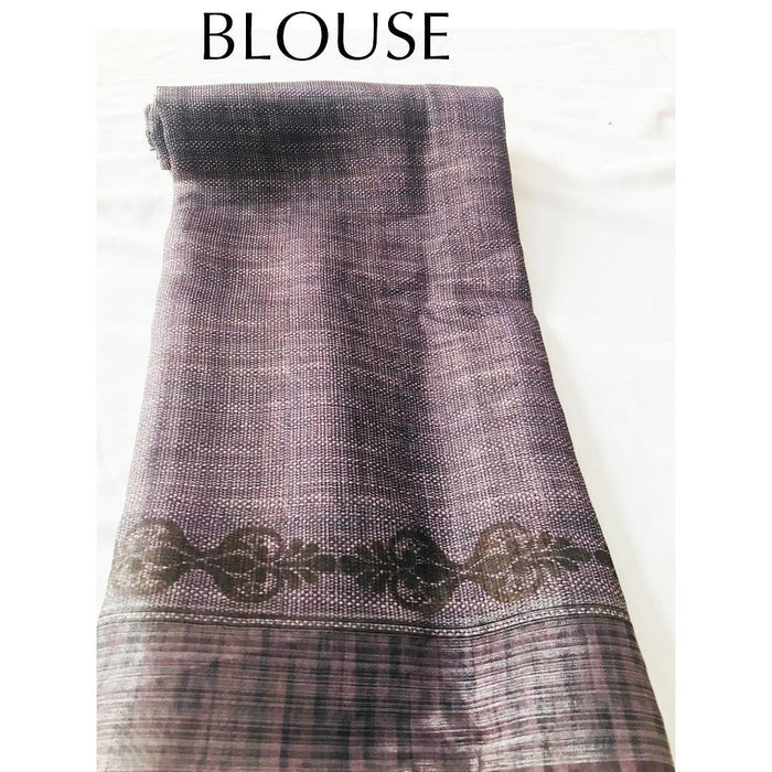 Magnetic brown Colored Casual Wear Pure Linen Saree