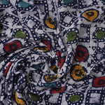 Magnetic dark Blue Colored Party Wear Pure Linen Printed Saree - Ibis Fab