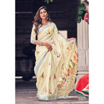 Magnetic Light Yellow Colored Festive Wear Pure Linen Designer Saree - Ibis Fab
