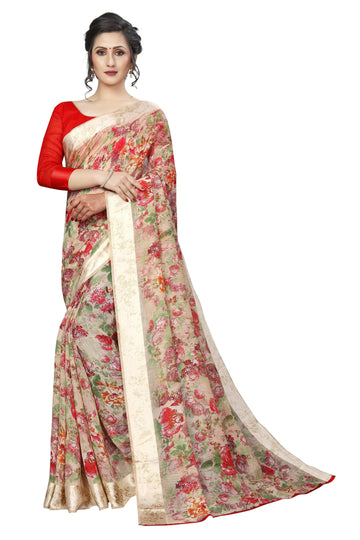 Marvellous  Tan Pure Pure Linen Designer Saree