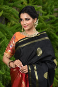 Marvellous Women's Black  Colour Pure Linen Saree With Blouse Piece