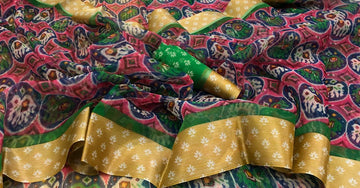 Mesmerising Pure Linen Pink Colored Casual Printed Saree - Ibis Fab