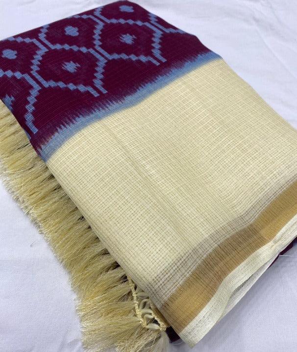 New Latest Fancy Linen Digital Printed Saree