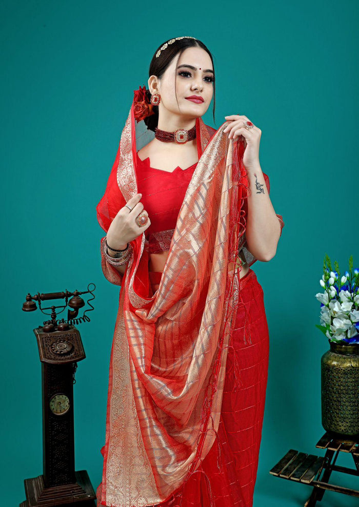 Organza Silk Saree With Attractive Rich Pallu Saree
