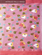 Pleasant Rose gold Pure Colored Festive Wear Linen Designer Saree - Ibis Fab