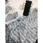 Printed White Color Pure Linen Saree - Ibis Fab