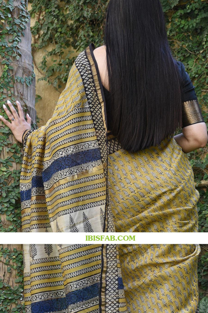 Prominent Green Colored Festive Wear Printed Pure Linen Saree - Ibis Fab