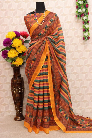 pure silk Classy Copper Colour Saree, Shining Party Wear