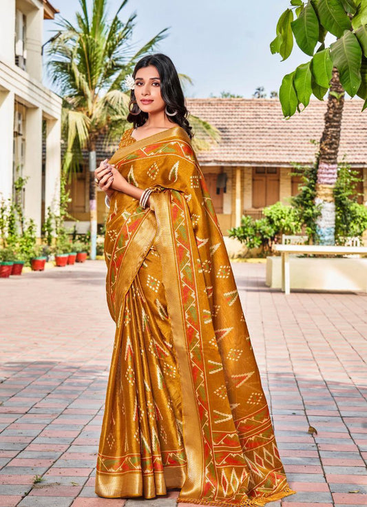 pure silk Classy Copper Colour Saree, Shining Party Wear - Ibis Fab