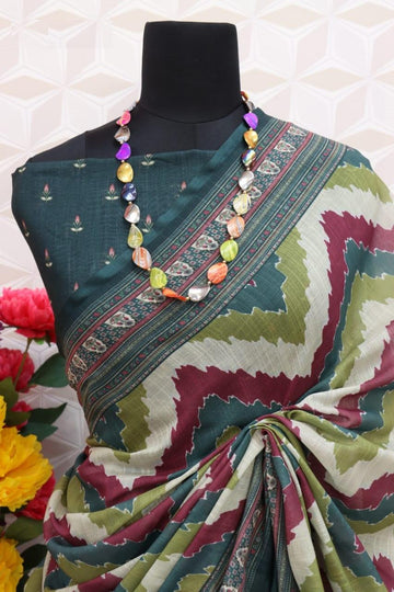 pure silk Classy green and grey Colour Saree, Shining Party Wear