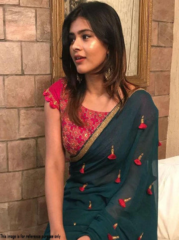 Pure soft silk Green colored saree ,traditional wear