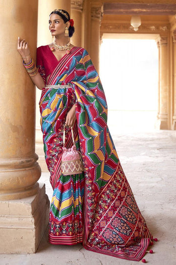 Pure Soft Silk Kalamkari Patola Saree