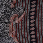 Radiant Black And Red Colored Party Wear Pure Linen Printed Saree - Ibis Fab