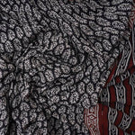 Radiant Black And Red Colored Party Wear Pure Linen Printed Saree - Ibis Fab