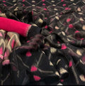 Radiant Pure Linen Black Colored Casual Printed Saree