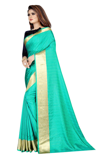 Refreshing Light Blue Colored Festive Wear Silk Saree With Beautiful Border