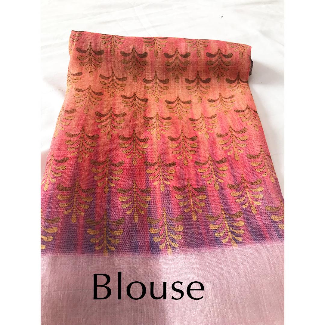 Refreshing Tan Colored Festive Wear Pure Linen Saree - Ibis Fab