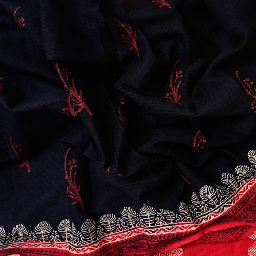 Sensational Black Colored Festive Printed Pure Linen Saree - Ibis Fab