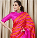 Soft silk blissful pink colored, wedding wear saree - Ibis Fab