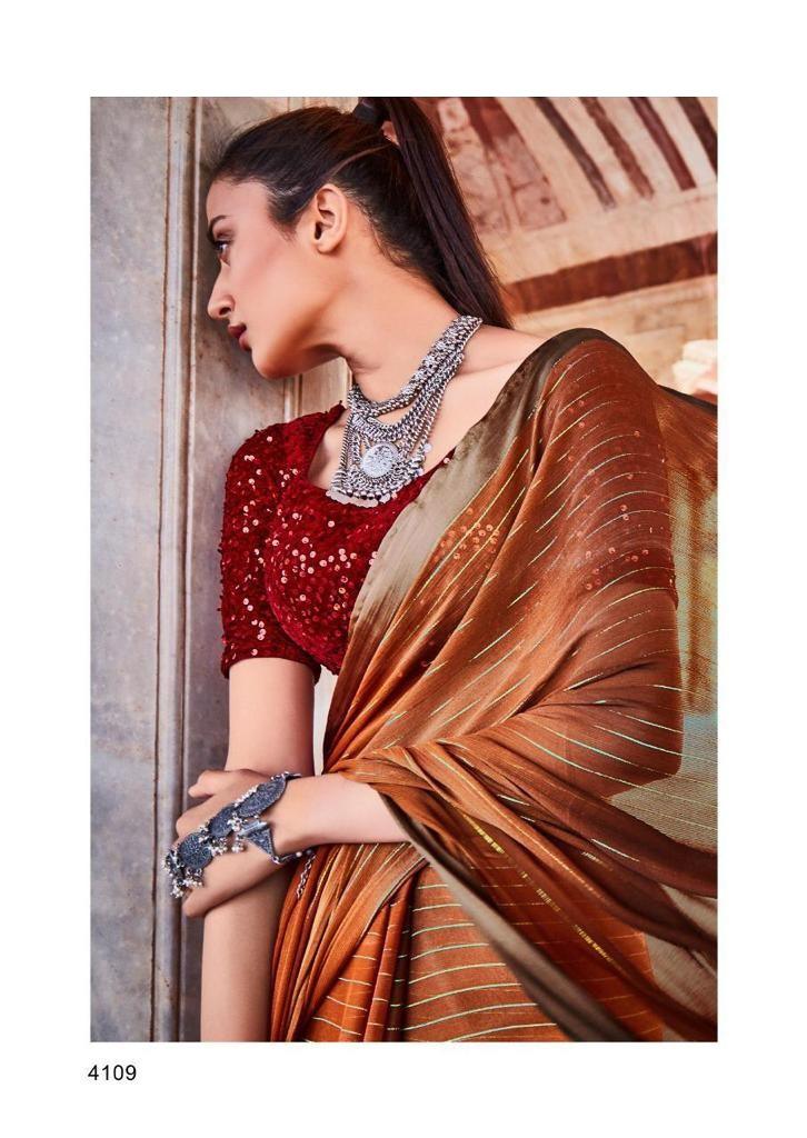 Soft Silk Classy Copper Colour Saree, Shining Party Wear - Ibis Fab