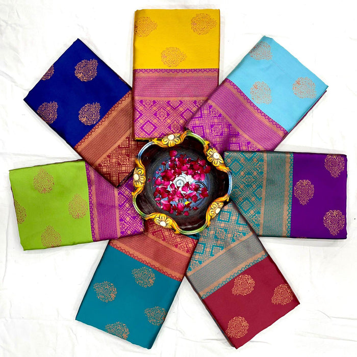 Splendiferous Soft Lichi Silk Saree With Enchanting Blouse