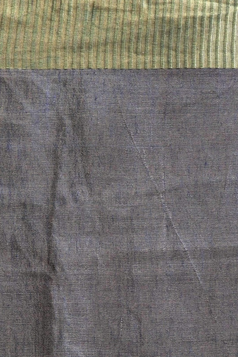 Stunning Light Green Colored Festive Wear Printed Pure Linen Saree - Ibis Fab